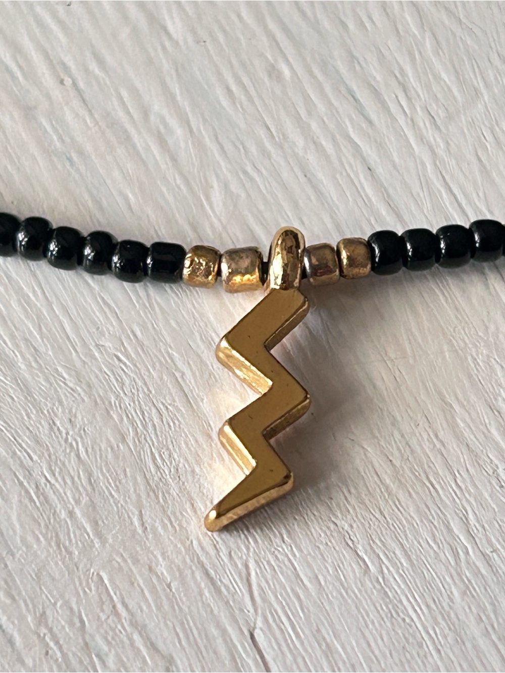 Pura Vida black seed bead lightening bolt adjustable  bracelet - Picture 2 of 3
